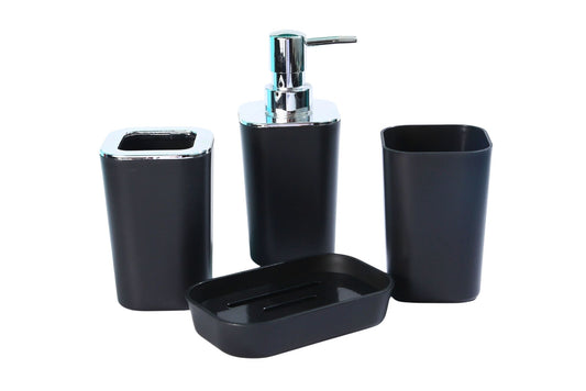 Bathroom Accessory Black 4pcs Set