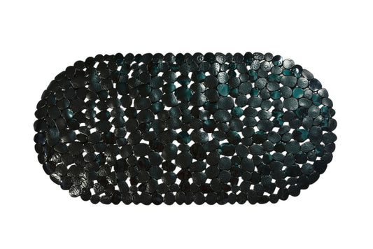 PVC Bath Mat Pebble Black 69x35cm