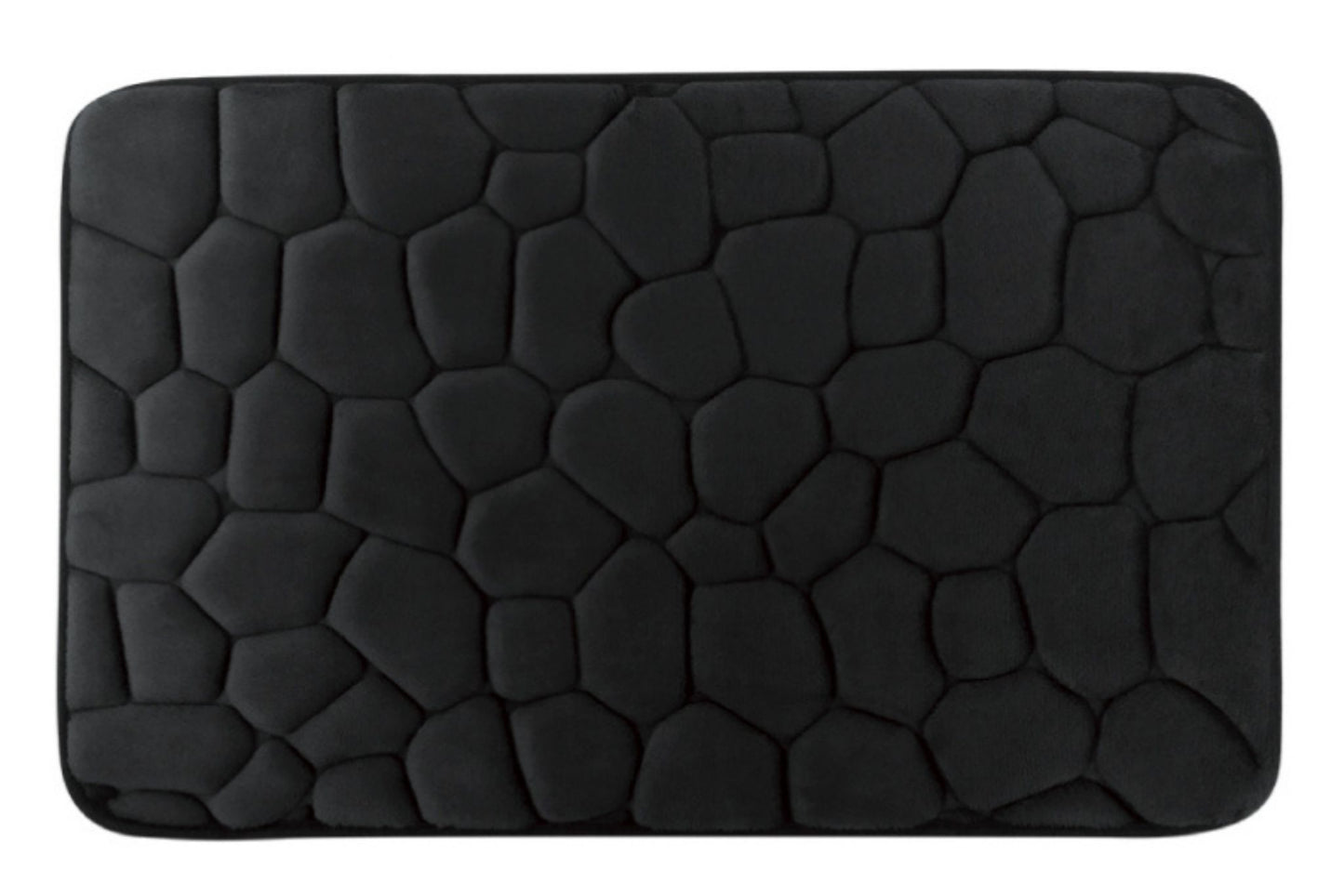 Bathroom Floor Mat Absorbent Stone Pattern Black 45x70cm