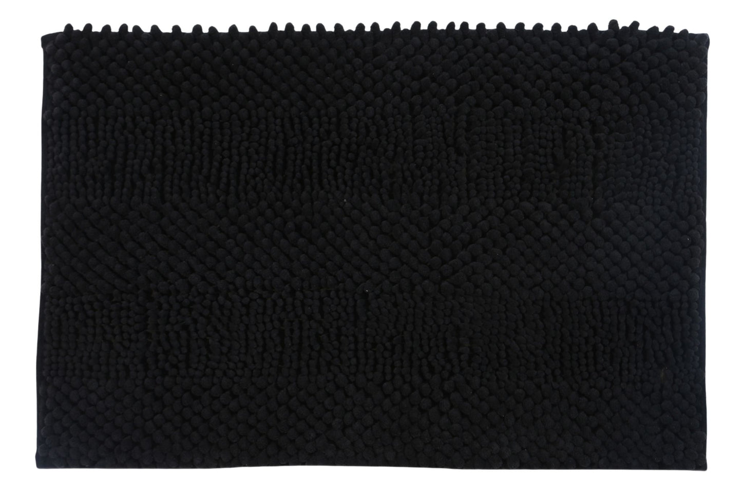 Chenille Pile Bath Mat Black 45x70cm