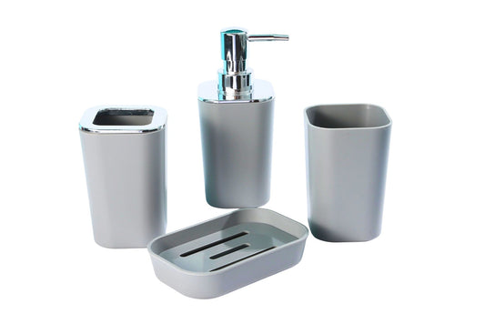 Bathroom Accessory Grey 4pcs Set