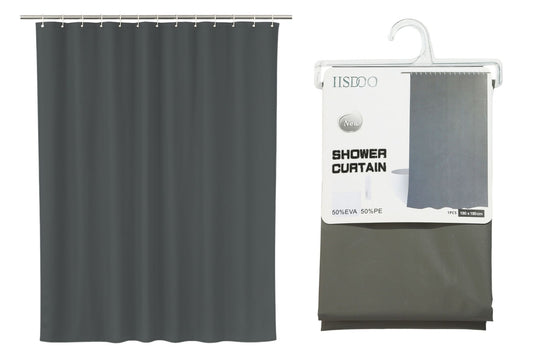 PEVA Shower Curtain Grey 180x180cm