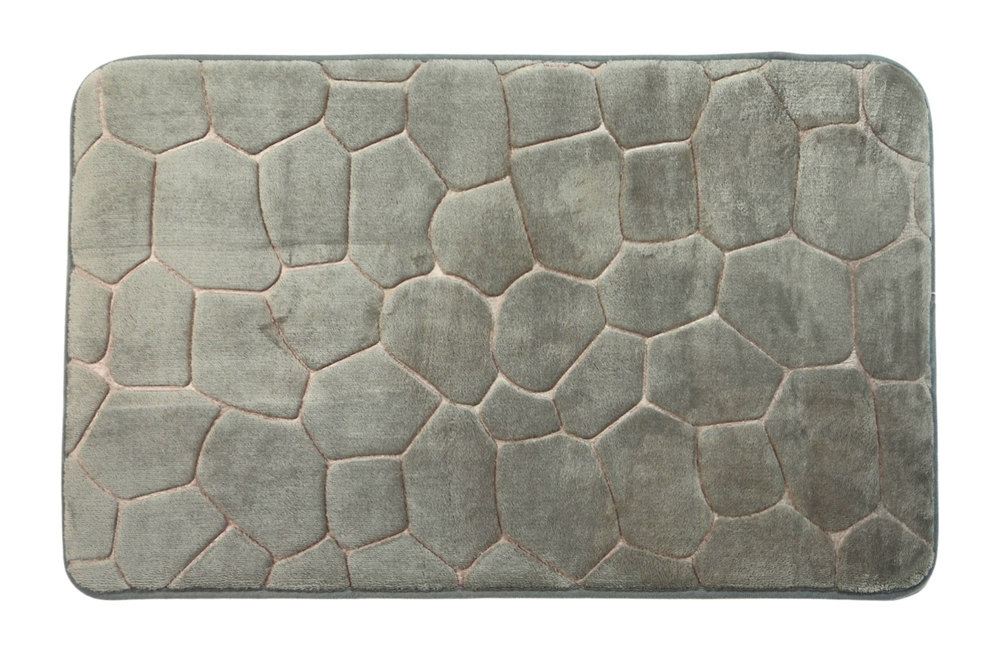 Bathroom Floor Mat Absorbent Stone Pattern Grey 45x70cm