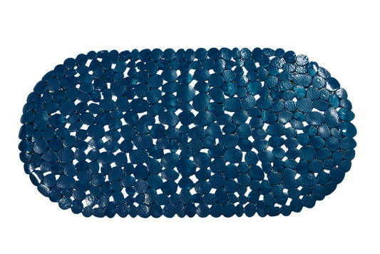 PVC Bath Mat Pebble Navy 69x35cm