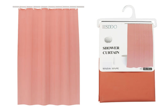 PEVA Shower Curtain Pink 180x180cm