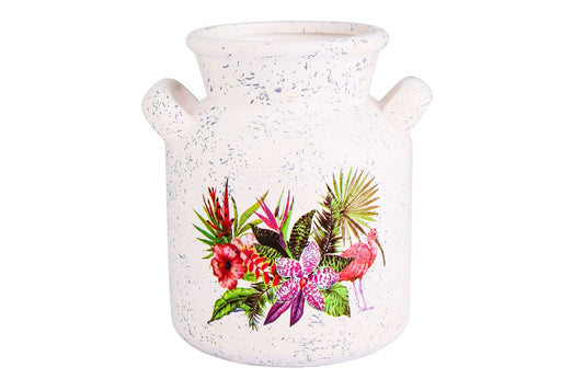 Ceramic Flowerpot Tropical 15.5x16.5cm