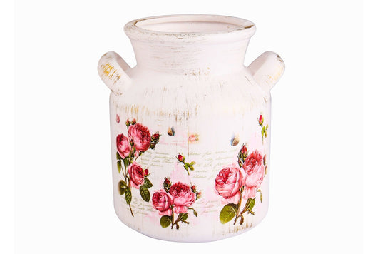 Ceramic Flowerpot Rose 15.5x16.5cm