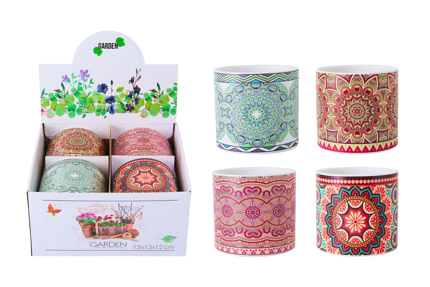 Ceramic Flowerpot 12.5x11.5cm 4 Asstd