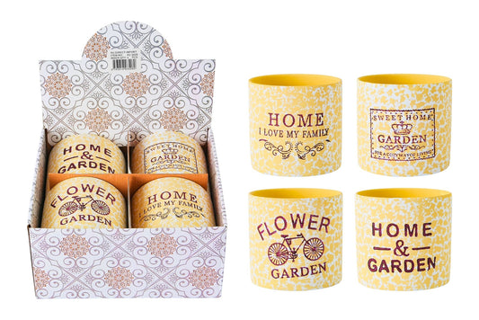 Ceramic Flowerpot Yellow 12x11cm 4 Asstd PDQ