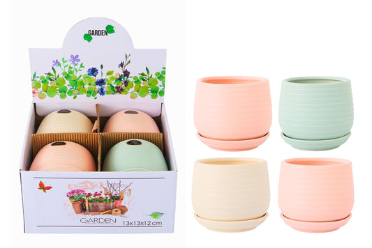 Ceramic Flowerpot 13x11cm 3 Asstd PDQ