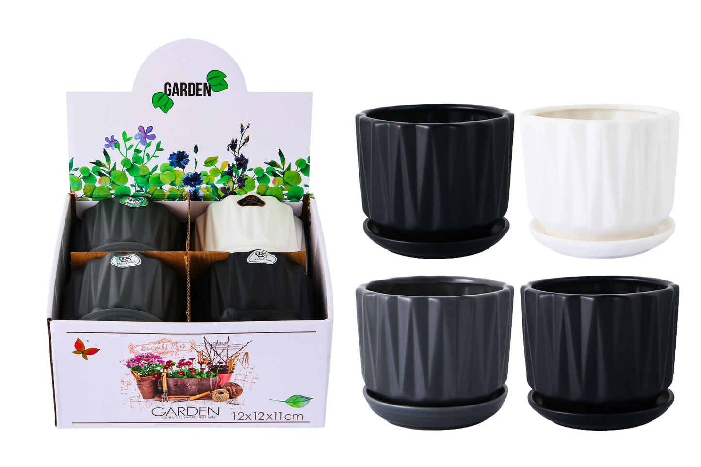 Ceramic Flowerpot 12.3x10.5cm 3 Asstd PDQ