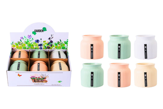 Ceramic Flowerpot 10.5x9.5cm 4 Asstd PDQ