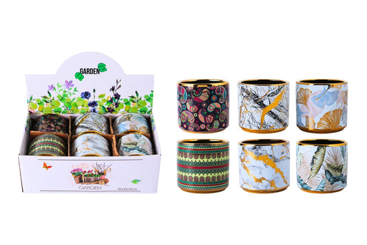 Ceramic Flowerpot 9.5x8.5cm 6 Asstd PDQ