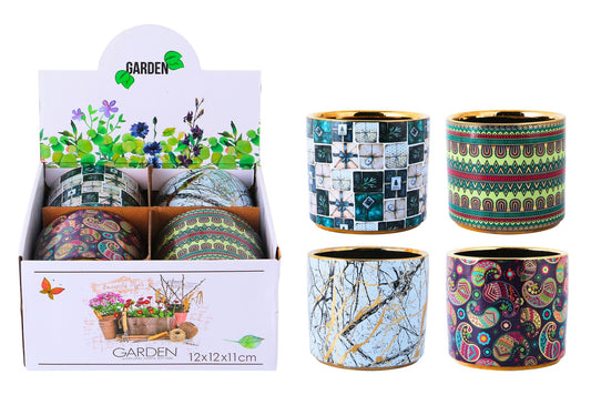 Ceramic Flowerpot 11.5x10.5cm 4 Asstd PDQ
