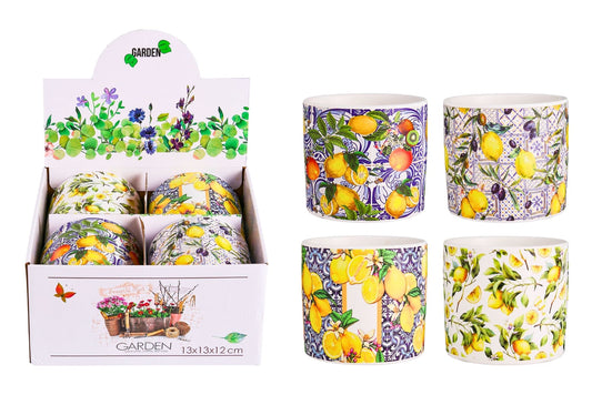 Ceramic Flowerpot 12.5x11.5cm 4 Asstd PDQ