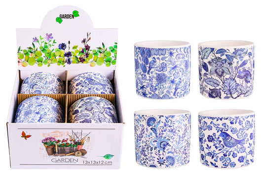 Ceramic Flowerpot 12.5x11.5cm 4 Asstd PDQ