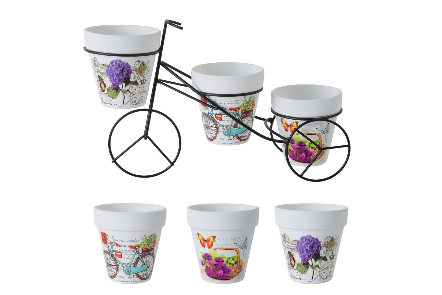 Bicycle Black Frame Flowerpot 35x22.5cm