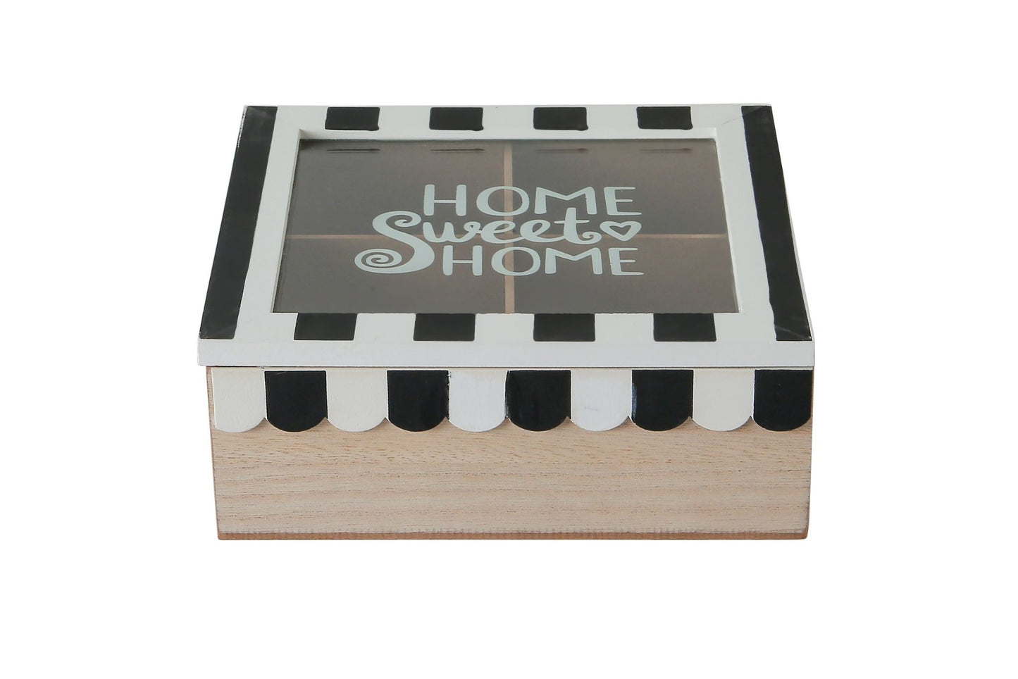 Wooden Box 4 Divide 18x18x7cm