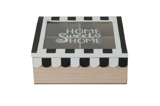 Wooden Box 4 Divide 18x18x7cm