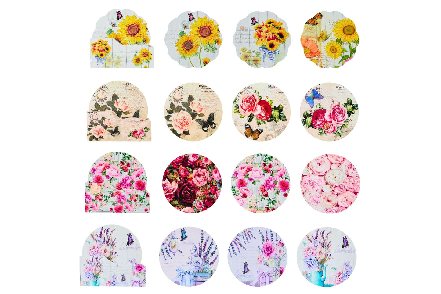 Wooden Coaster 7pcs/set 4 Asstd