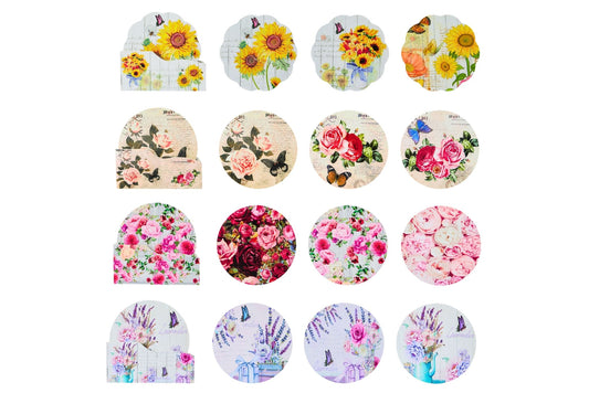 Wooden Coaster 7pcs/set 4 Asstd