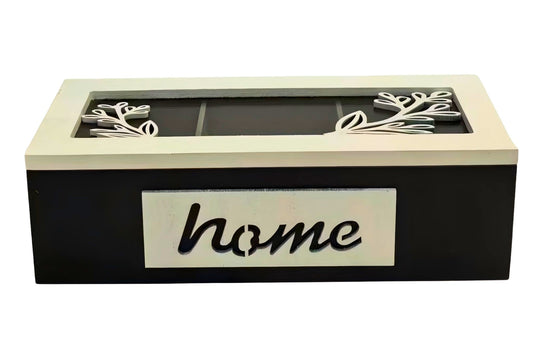 Tea Box Divder w/Glass Lid 23x9x7cm