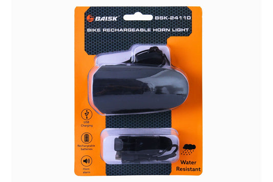 Bike Horn Light Rechargeable USB Steady/Flashing