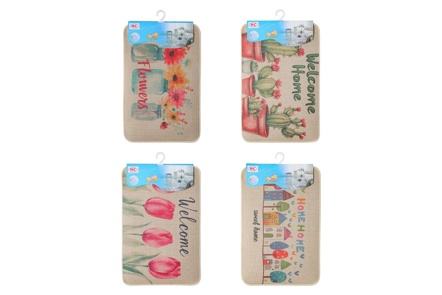 Coarse Linen Floor Mat 38x58cm 2200gsm 4 Asstd