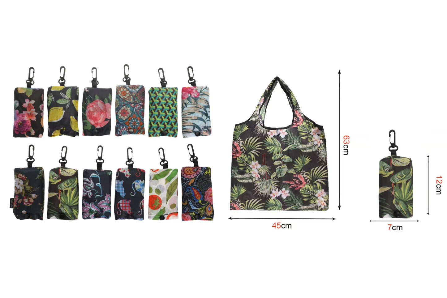 Folding Shopping Bag 45x62cm 12 Asstd PDQ
