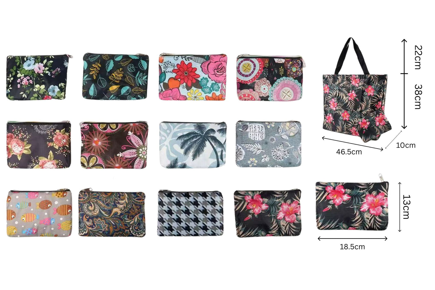 Foldable Shopping Bag 48x42cm 12 Asstd