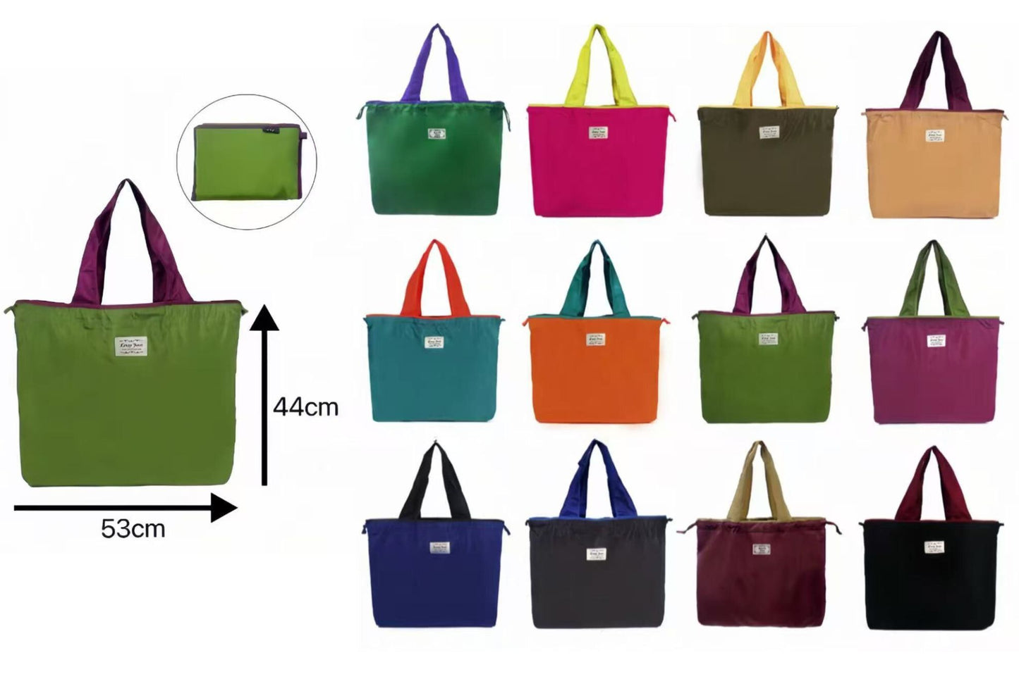 Foldable Shopping Bag 53x44cm 12 Asstd