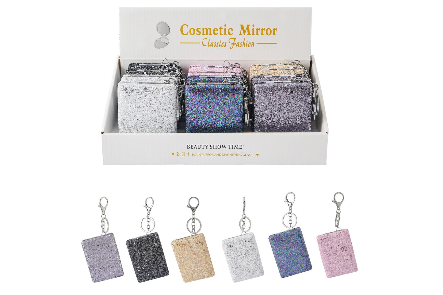 Mini Square Mirror 8.5x6cm 6 Asstd PDQ