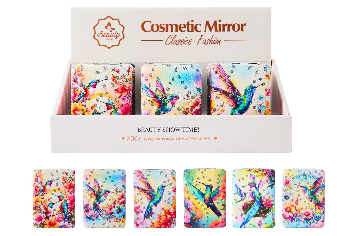 Mini Square Mirror 8.3x6cm 6 Asstd PDQ