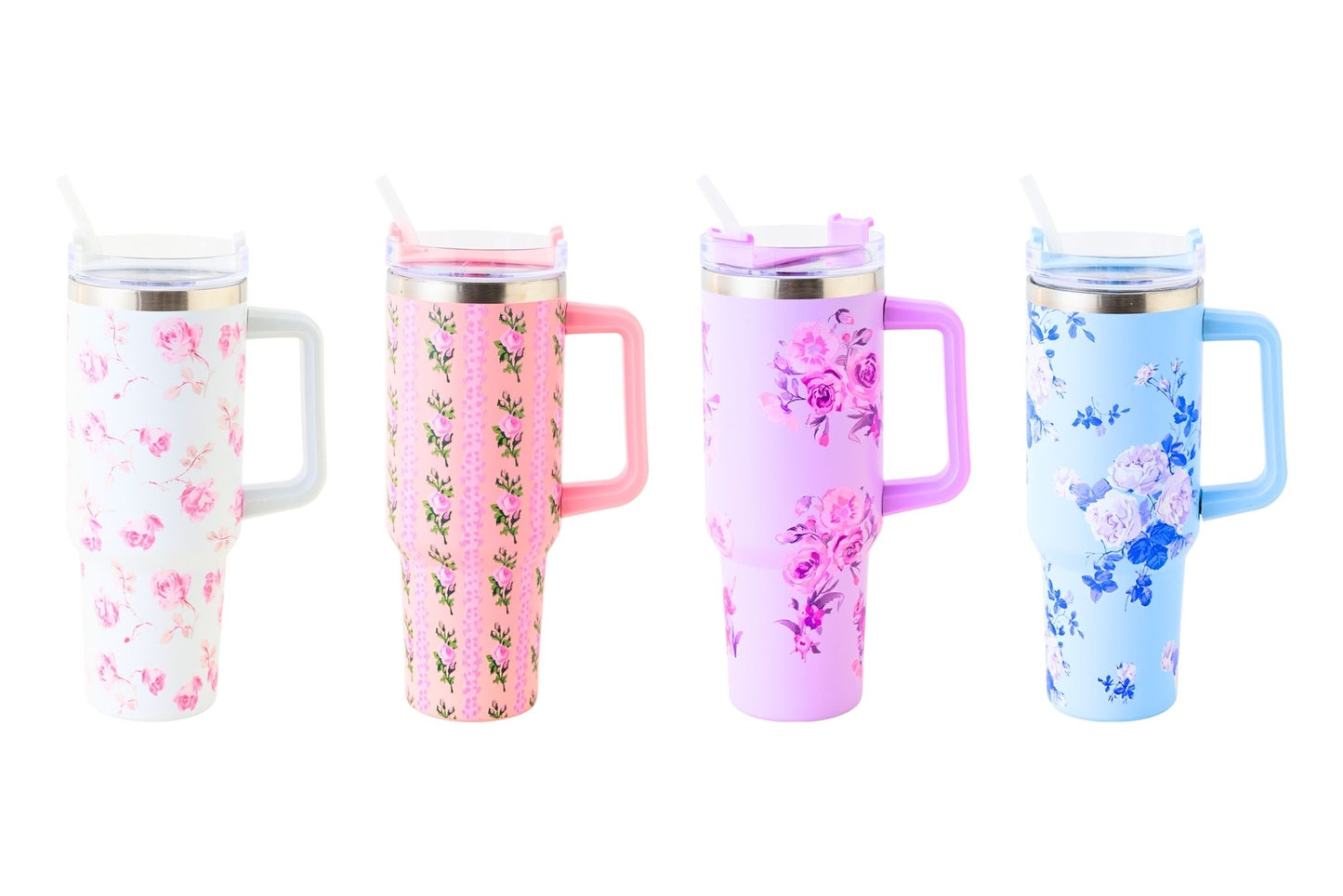 Stainless Steel Double-Wall Insulation Water Bottle w/Straw 1200ml 4 Asstd