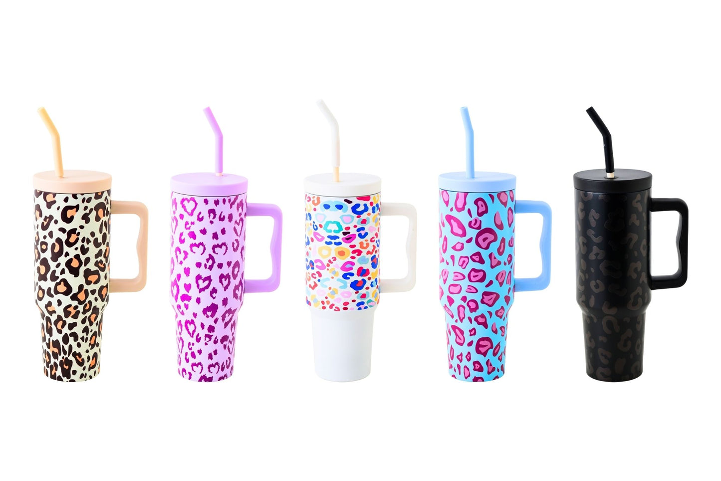 Stainless Steel Double-Wall Insulation Water Bottle w/Straw 1200ml 5 Asstd