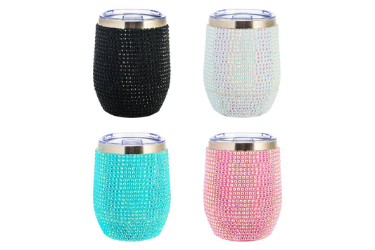 Diamante Stainless Steel Double-Wall Insulation Tumbler 350ml 4 Asstd