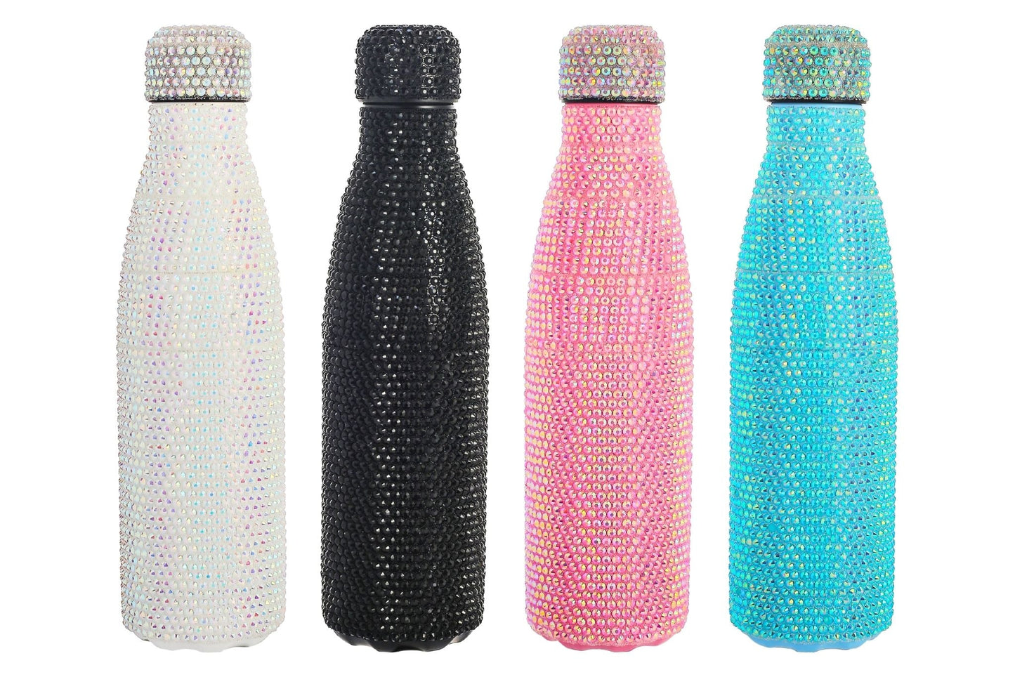 Diamante Stainless Steel Double-Wall Insulation Drink Bottle 500ml 4 Asstd