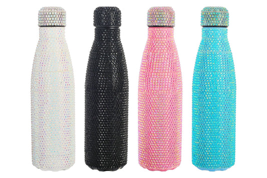 Diamante Stainless Steel Double-Wall Insulation Drink Bottle 500ml 4 Asstd
