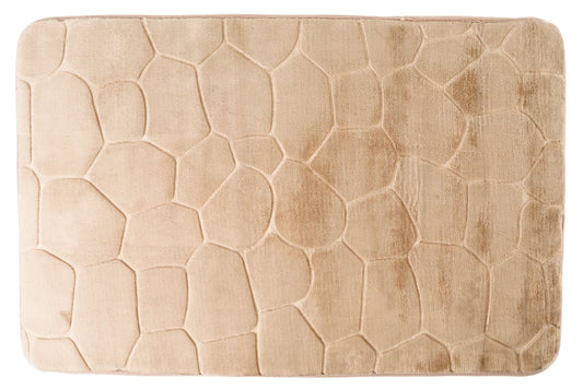 Bathroom Floor Mat Absorbent Stone Pattern Beige 45x70cm