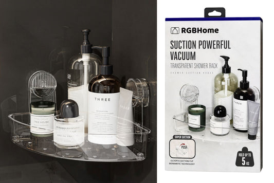 Clear Corner Storage Caddy w/Suction 16x32cm