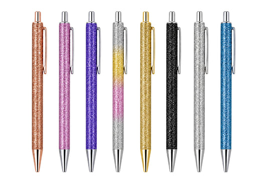 Ballpoint Pen Glitter 8 Asstd PDQ