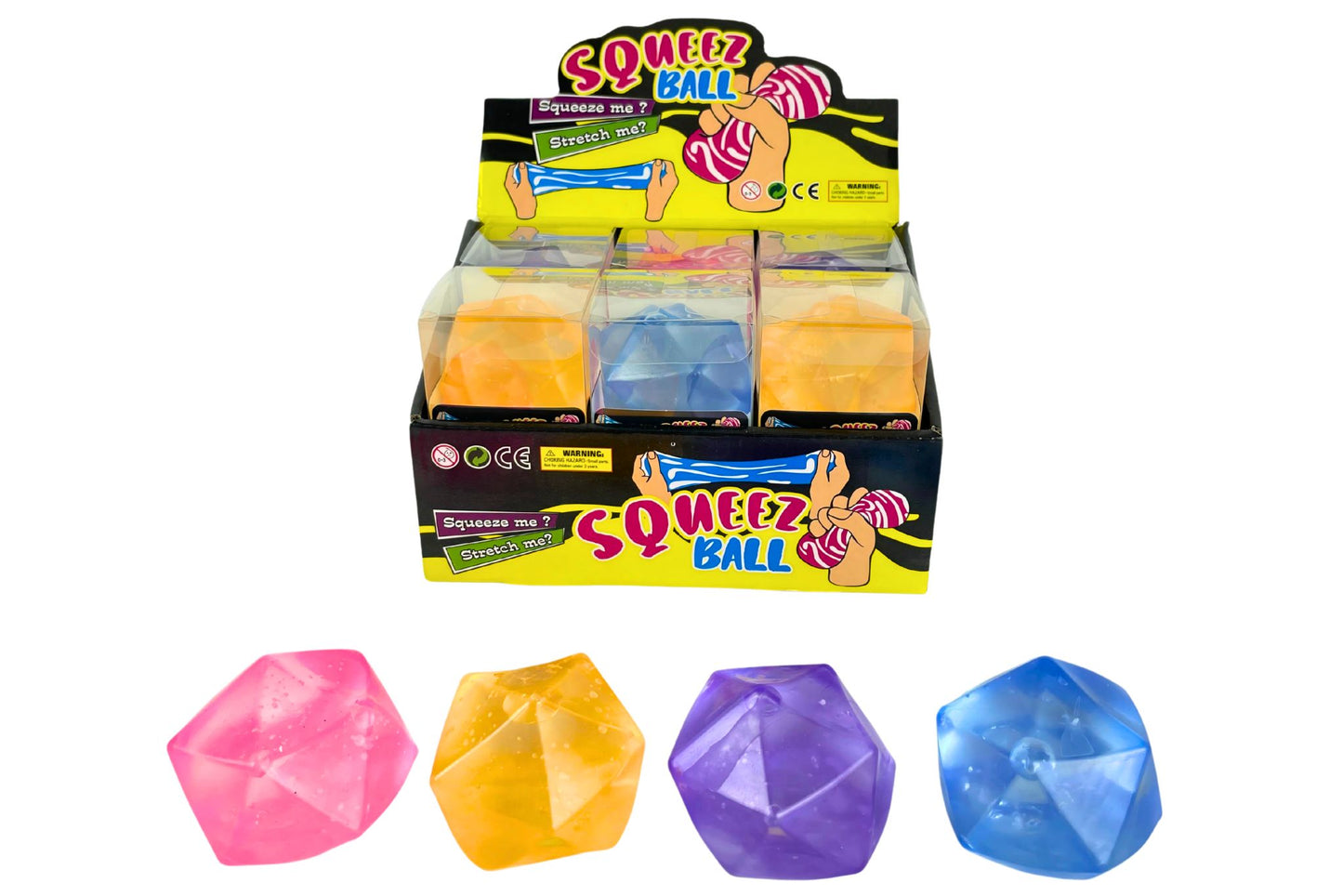 Squishy Translucent Diamond 5cm 4 Asstd PDQ