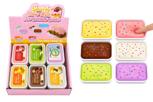 Squishy Realistic Ice Cream in Cup 16x12cm 6 Asstd PDQ