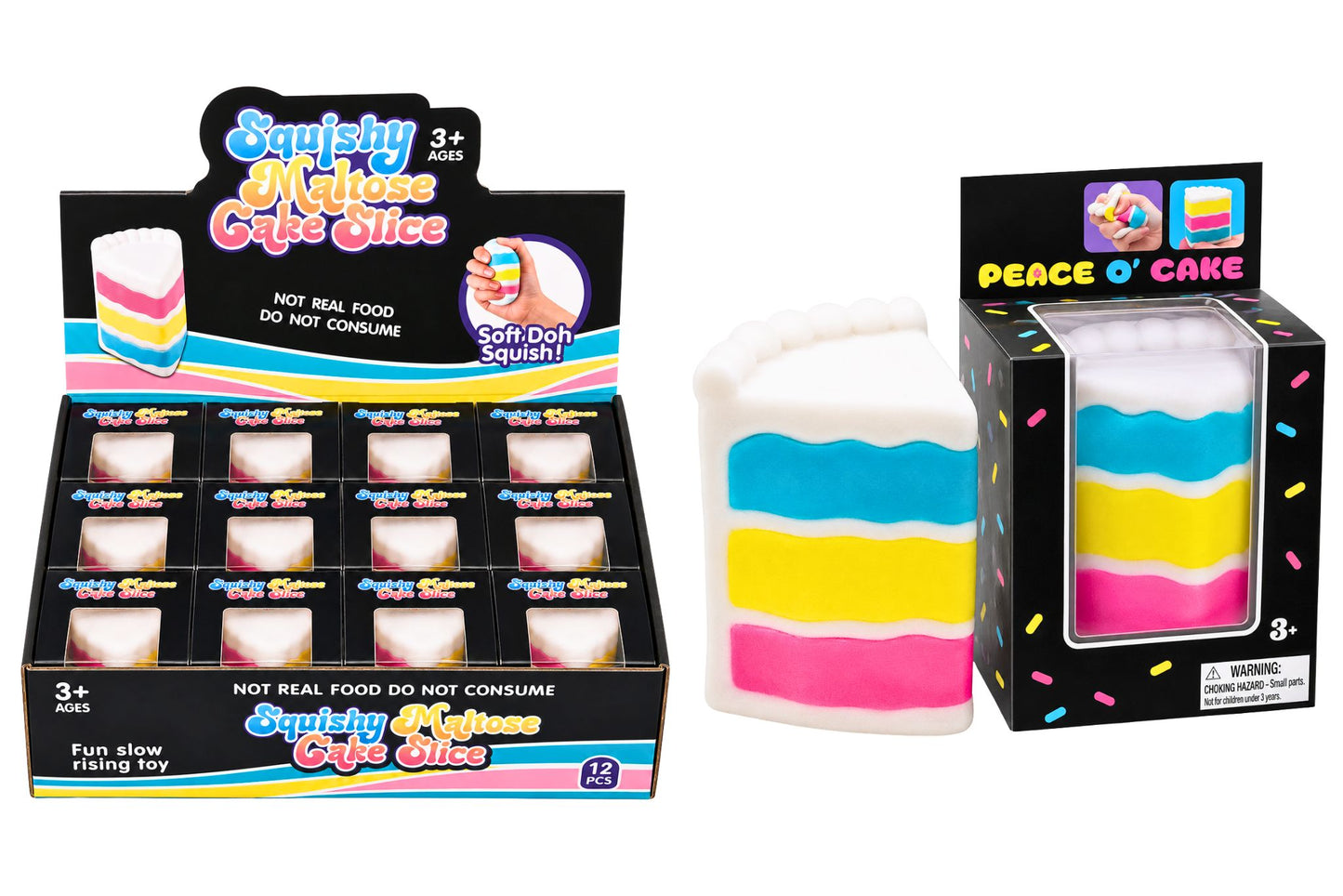 Squishy Cake Slice 8x6.5x6cm PDQ
