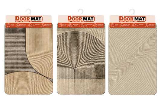 Door Mat w/Non-Slip Backing 60x40cm 1500gsm 5mm 3 Asstd