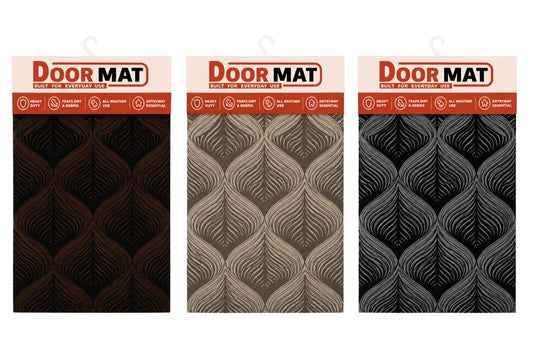 Door Mat w/Non-Slip Backing 60x40cm 1600gsm 5mm 3 Asstd