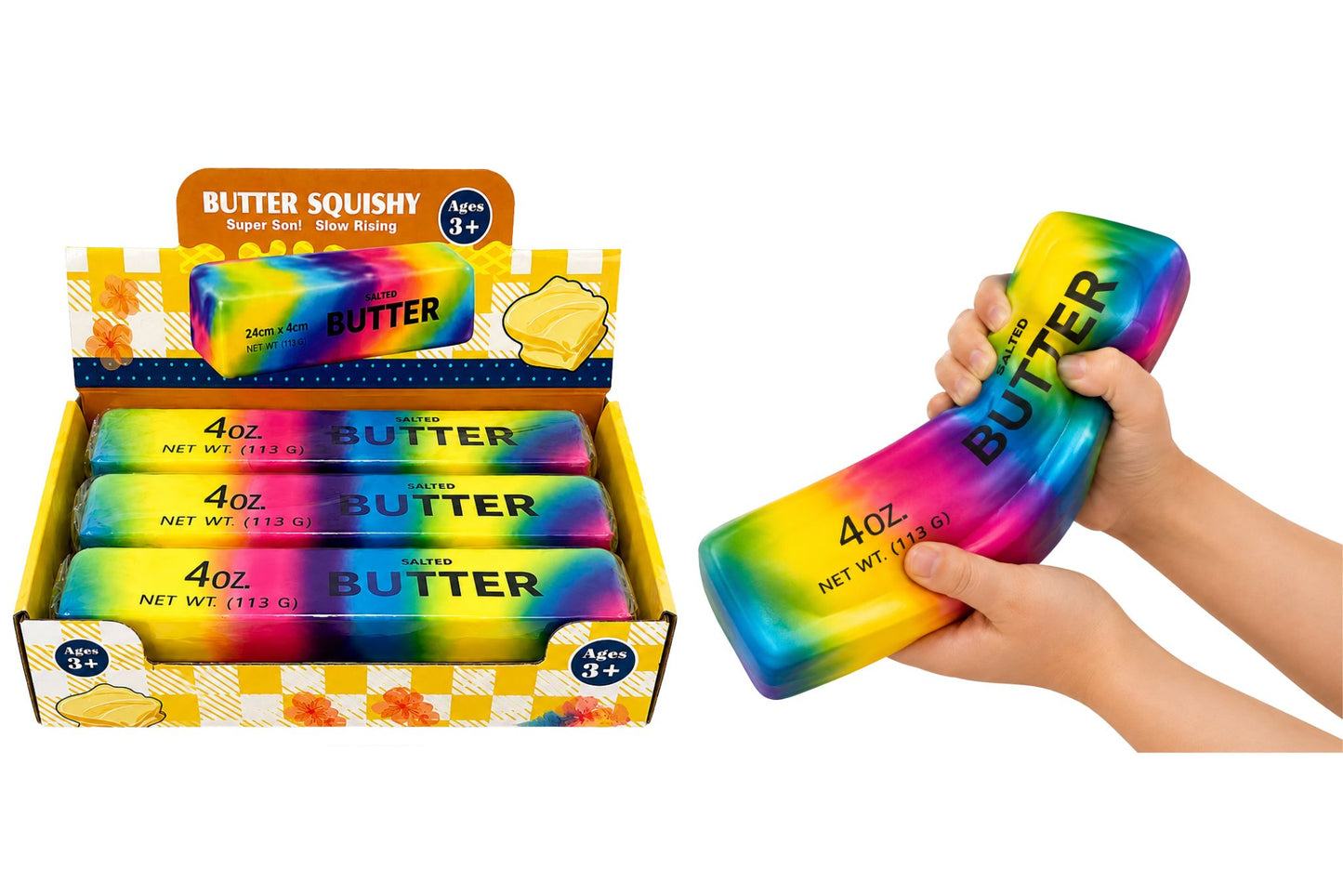 Squishy Mega Rainbow Butter 24x6.5x6cm PDQ