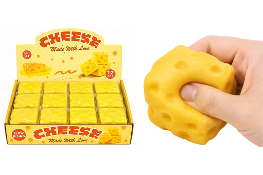 Squishy Slow Rising Cheese 6.5x6.5x6.5xcm PDQ