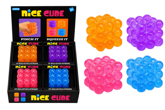 Squishy Bubble Cube 5.5cm 4 Asstd PDQ