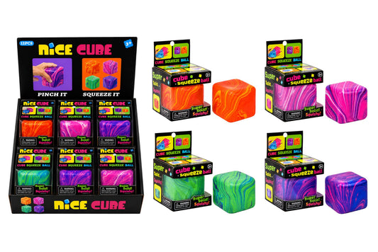 Squishy Marble Cube 5.5cm 4 Asstd PDQ